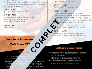Formation laser en parodontologie / implantologie / prothèse