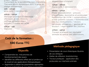 Formation laser en parodontologie / implantologie / prothèse - 22 Mai 2026 - SIX FOURS LES PLAGES